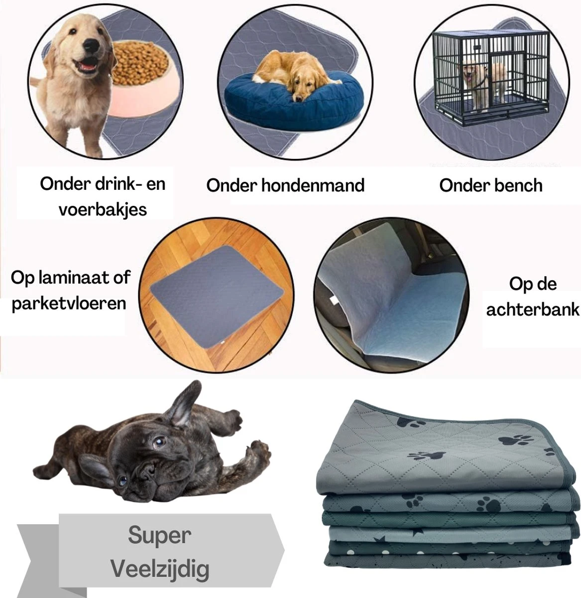 XXL Puppy Training Pad - Plasmat - Zwart - 104 X 104 Cm - Hondentoilet - Herbruikbaar - Wasbaar - Image 7