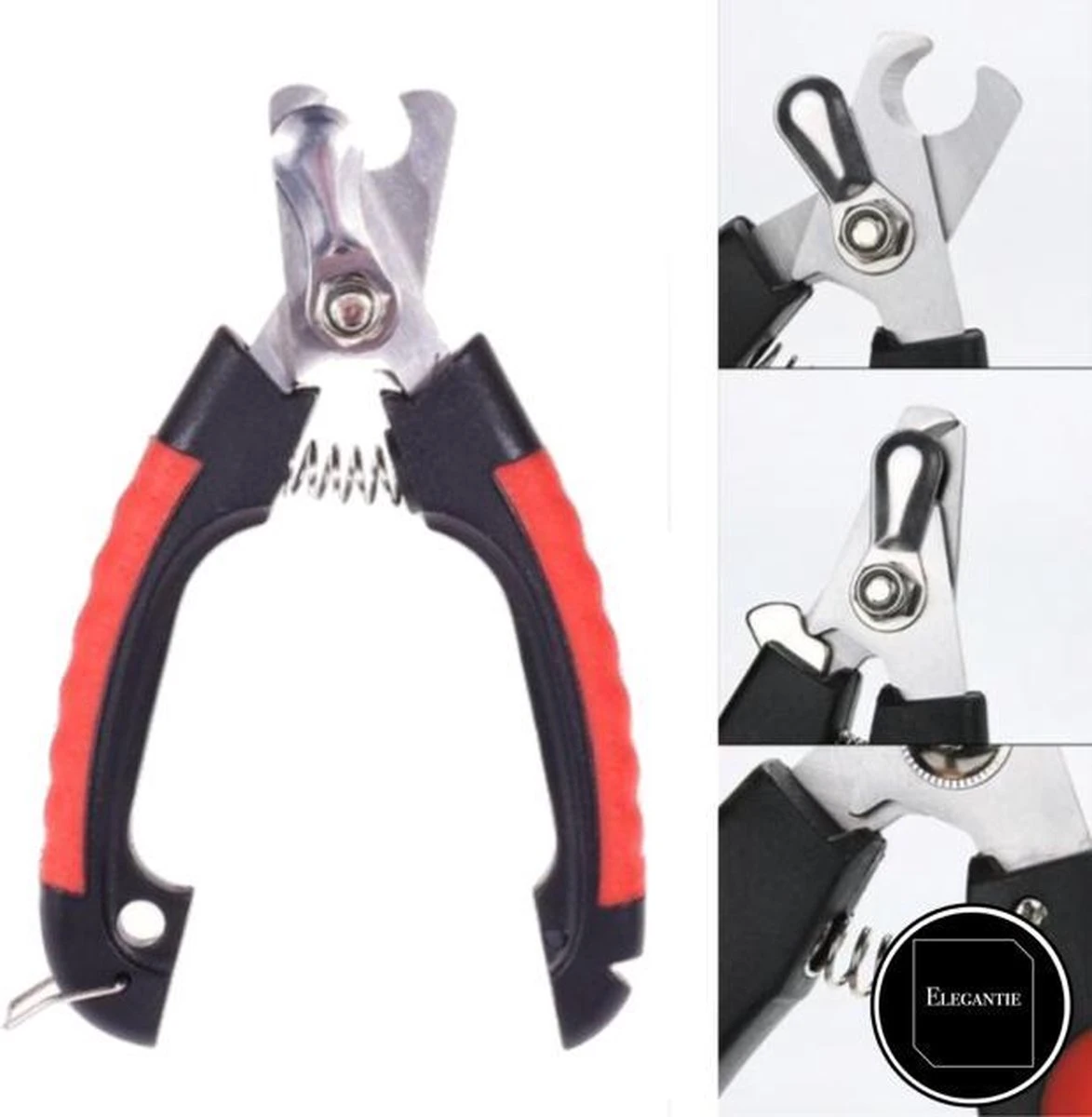 ElegaPet Professionele Nagelknipper Hond L - Rood Zwart - Dier - Nageltang Met Veiligheidsstop Nagelschaar - Image 4