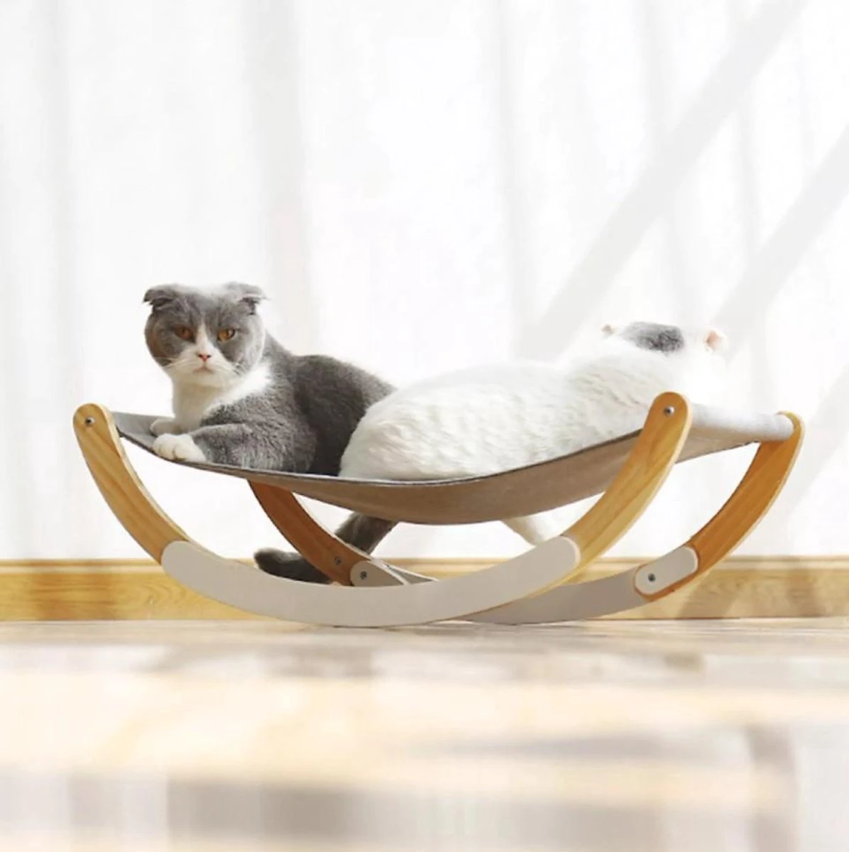 LuxeBass 2-In-1 Katten Hangmat | Hangmat Kat Met Optioneel Wiegfunctie | Wiegen Of Stabiel - Image 4