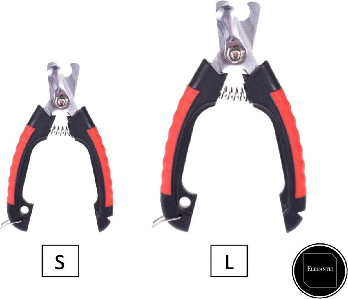 ElegaPet Professionele Nagelknipper Hond L - Rood Zwart - Dier - Nageltang Met Veiligheidsstop Nagelschaar - Image 2