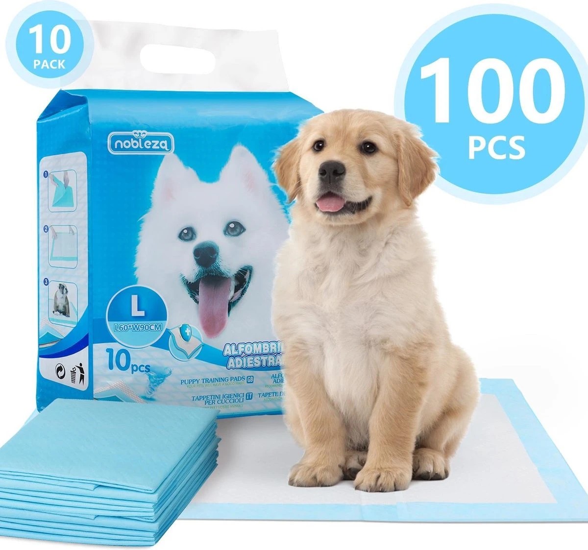 Nobleza 48LXB - Puppy Training Pads - 60 X 90 Cm - Zindelijkheidstraining - 100 Stuks
