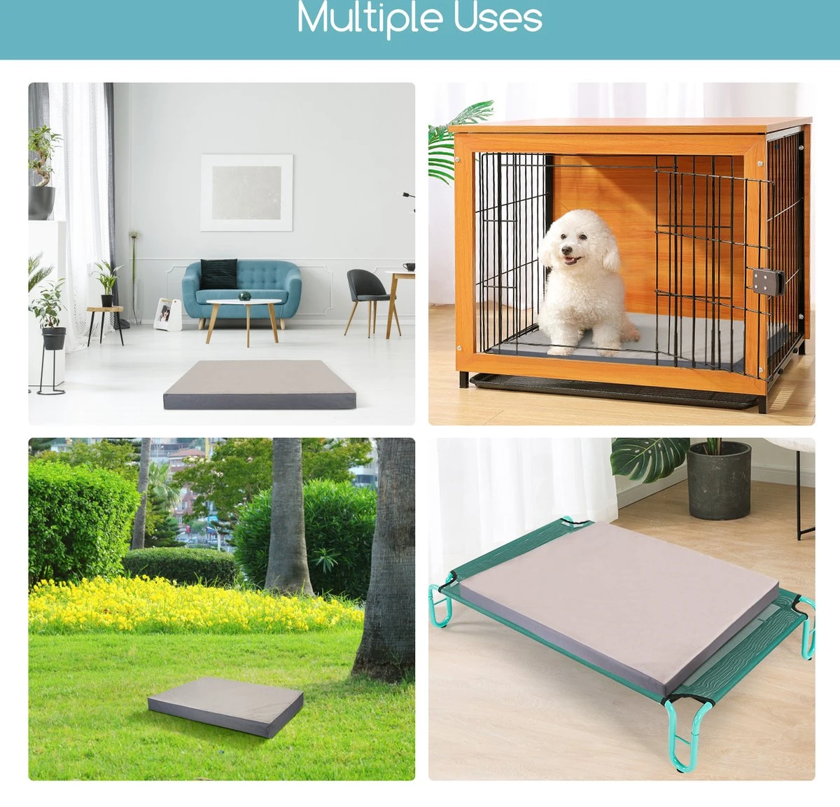 Nobleza Orthopedische Hondenkussen Wasbaar - Hondenbed - Maat S: 60 X 40 X 8 Cm - Grijs - Image 7