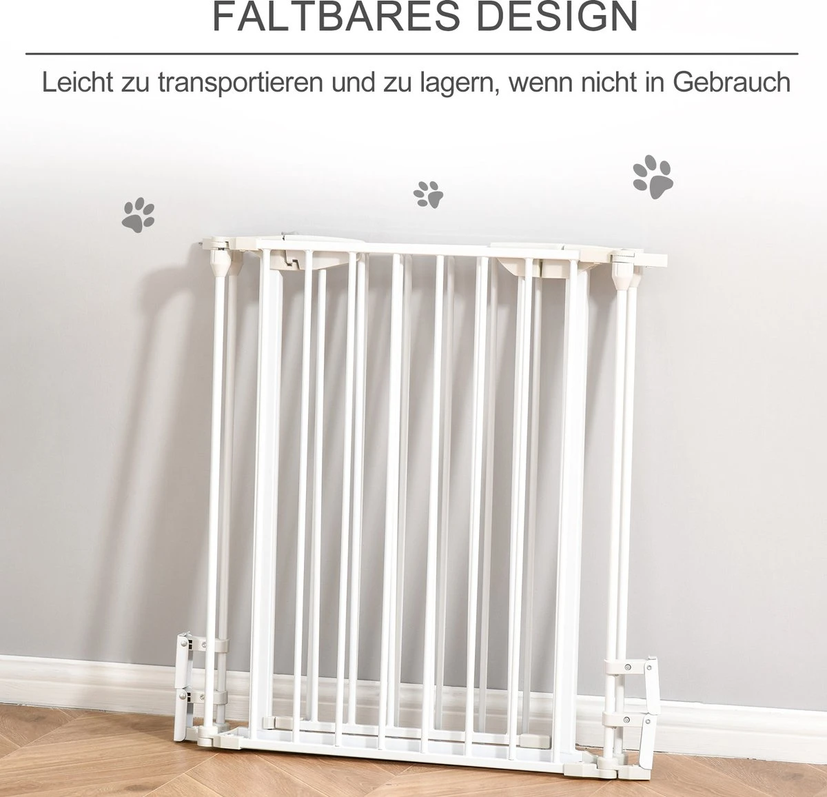 PawHut Afschermhek Voor Honden Veiligheidshek Hondenhek 3 Elementen Kunststof Wit D06-100V01 - Image 6