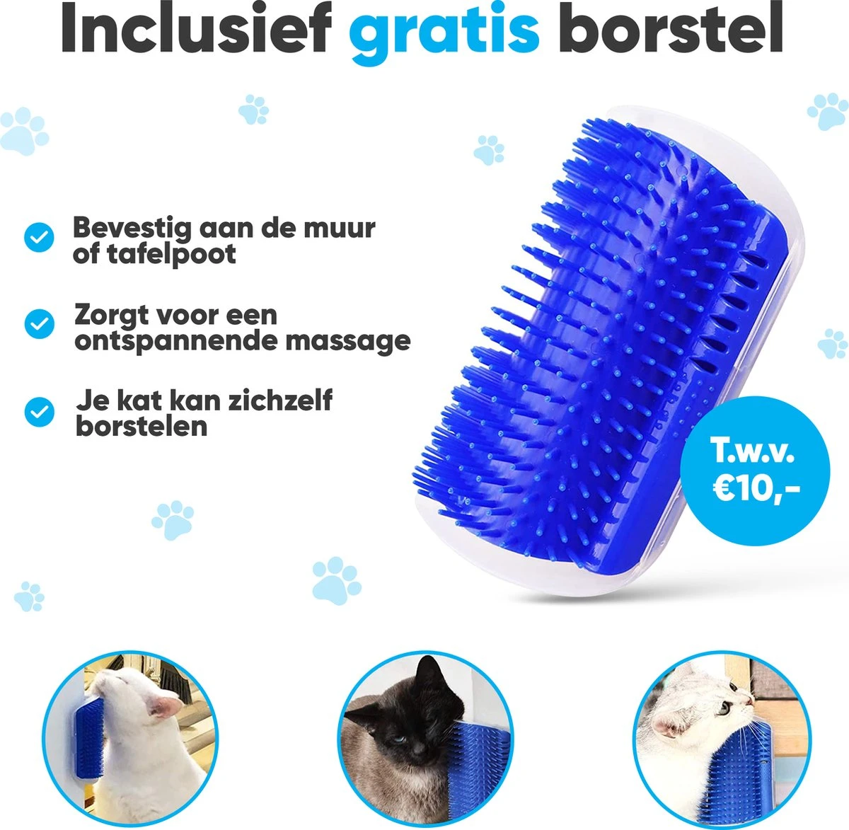 BFreshPets Kattenluik + Massageborstel - Met Tunnel - 4 Vergrendelingsstanden - Weersbestendig - Maat L - Zwart - 27 X 24 Cm - Image 4