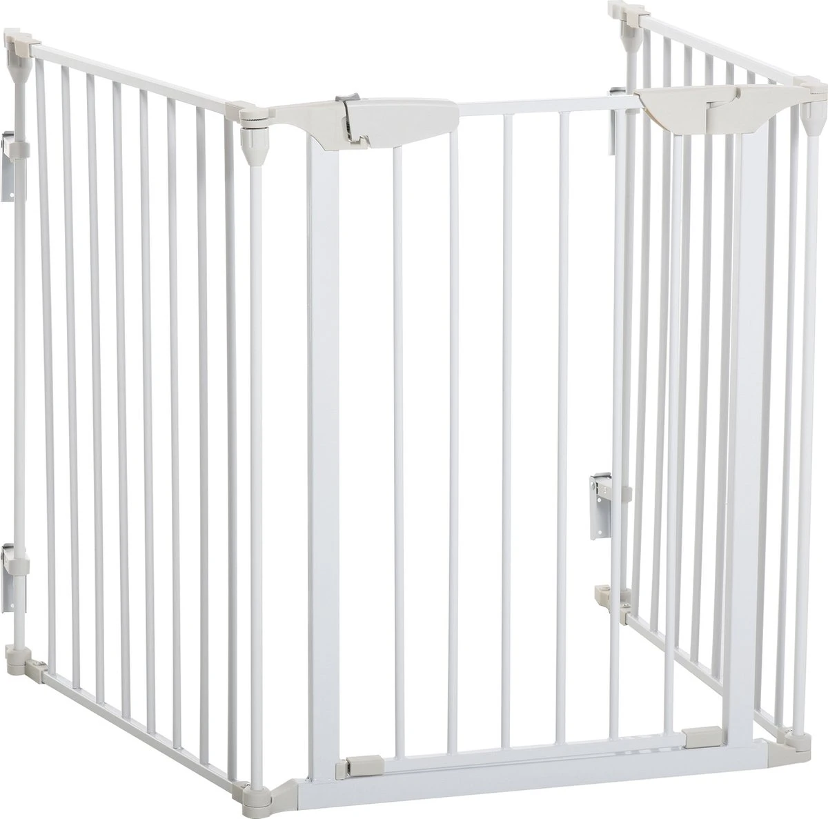 PawHut Afschermhek Voor Honden Veiligheidshek Hondenhek 3 Elementen Kunststof Wit D06-100V01 - Image 5