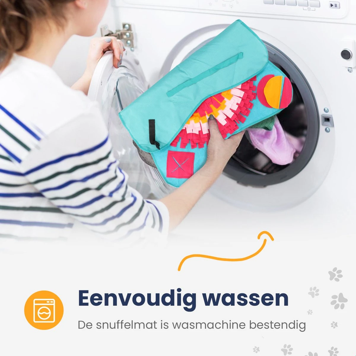 Snuffelmat 70x70cm Inclusief Rubberen Massage Bal & E-book - Speelmat Hond - Denkspel Hond - Puppy Speelgoed - Anti Schrok Mat - Honden Snoepjes - Cadeau Tip - Image 4