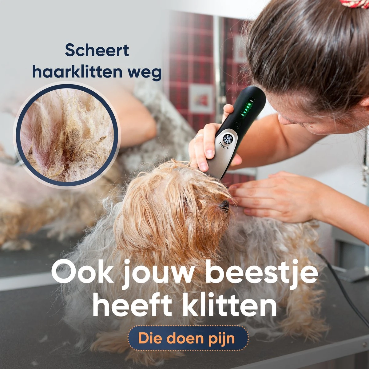 Happysnoots Hondentondeuse Draadloos Voor Dikke Vacht - Tondeuse Hond & Kat - Hondentrimmer - Professioneel Dieren Tondeuse - Image 2