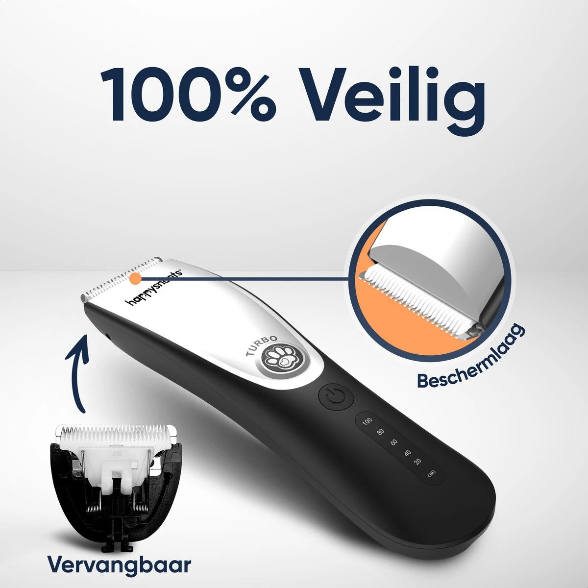 Happysnoots Hondentondeuse Draadloos Voor Dikke Vacht - Tondeuse Hond & Kat - Hondentrimmer - Professioneel Dieren Tondeuse - Image 6