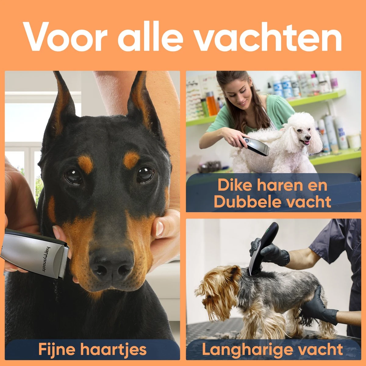 Happysnoots Hondentondeuse Draadloos Voor Dikke Vacht - Tondeuse Hond & Kat - Hondentrimmer - Professioneel Dieren Tondeuse - Image 9