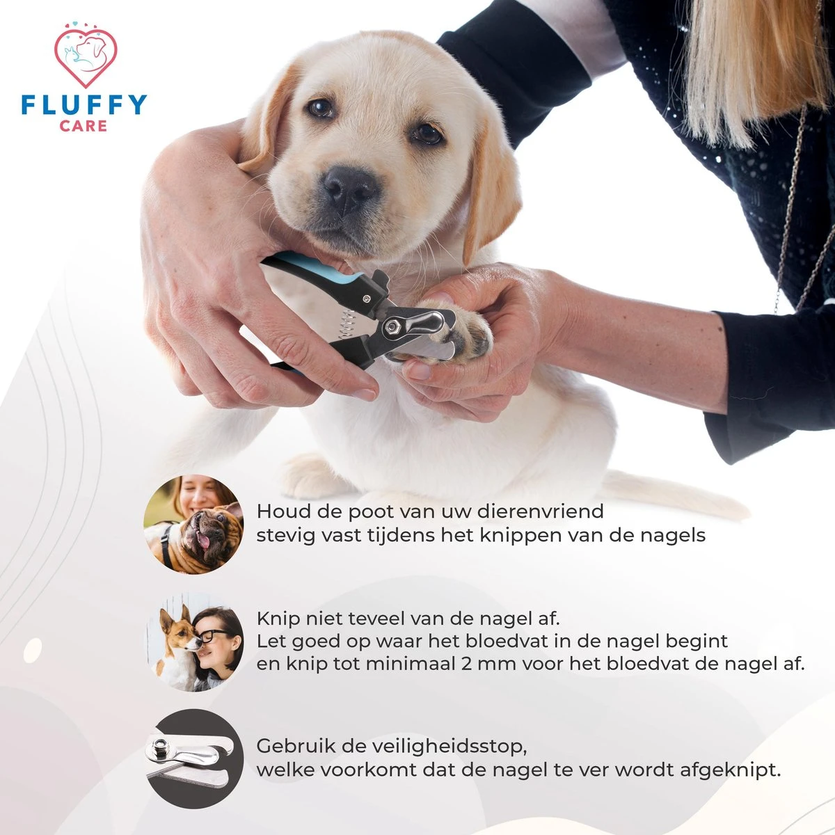 FluffyCare - Professionele Nagelschaar- Nagelschaar Hond - Nagelschaar Kat - Nagelknipper Hond En Kat - Nagelknipper Kat - Nagelknipper Hond - NagelTang Dieren - Poot Verzorging - Image 5