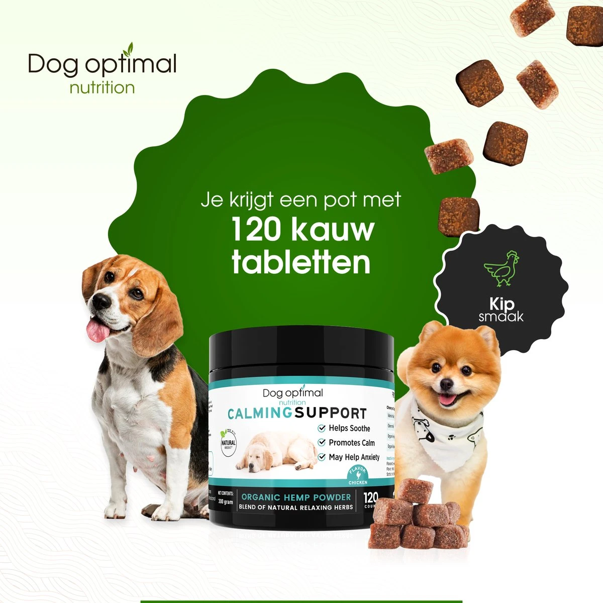 RUST EN KALMEREN CALMING Support 120 Stuks - Kalmeren - AntistressmiddelHond - Hond - Hondenkoekjes - Hondensupplementen - Honden - Puppy - Hondenvoeding - Image 7