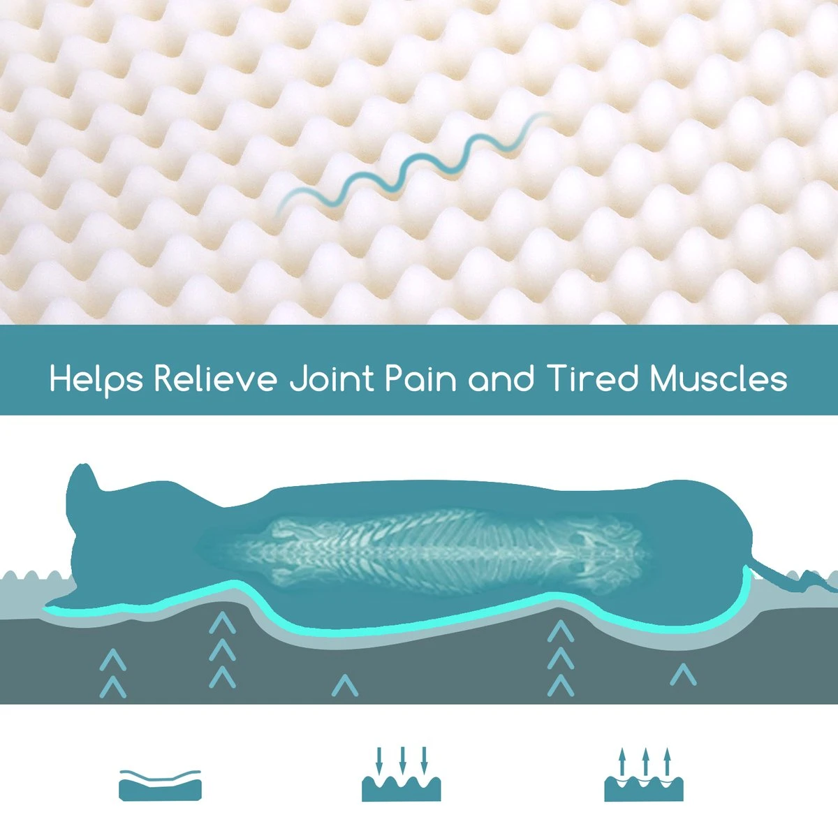 Nobleza Orthopedische Hondenkussen Wasbaar - Hondenbed - Maat S: 60 X 40 X 8 Cm - Grijs - Image 5
