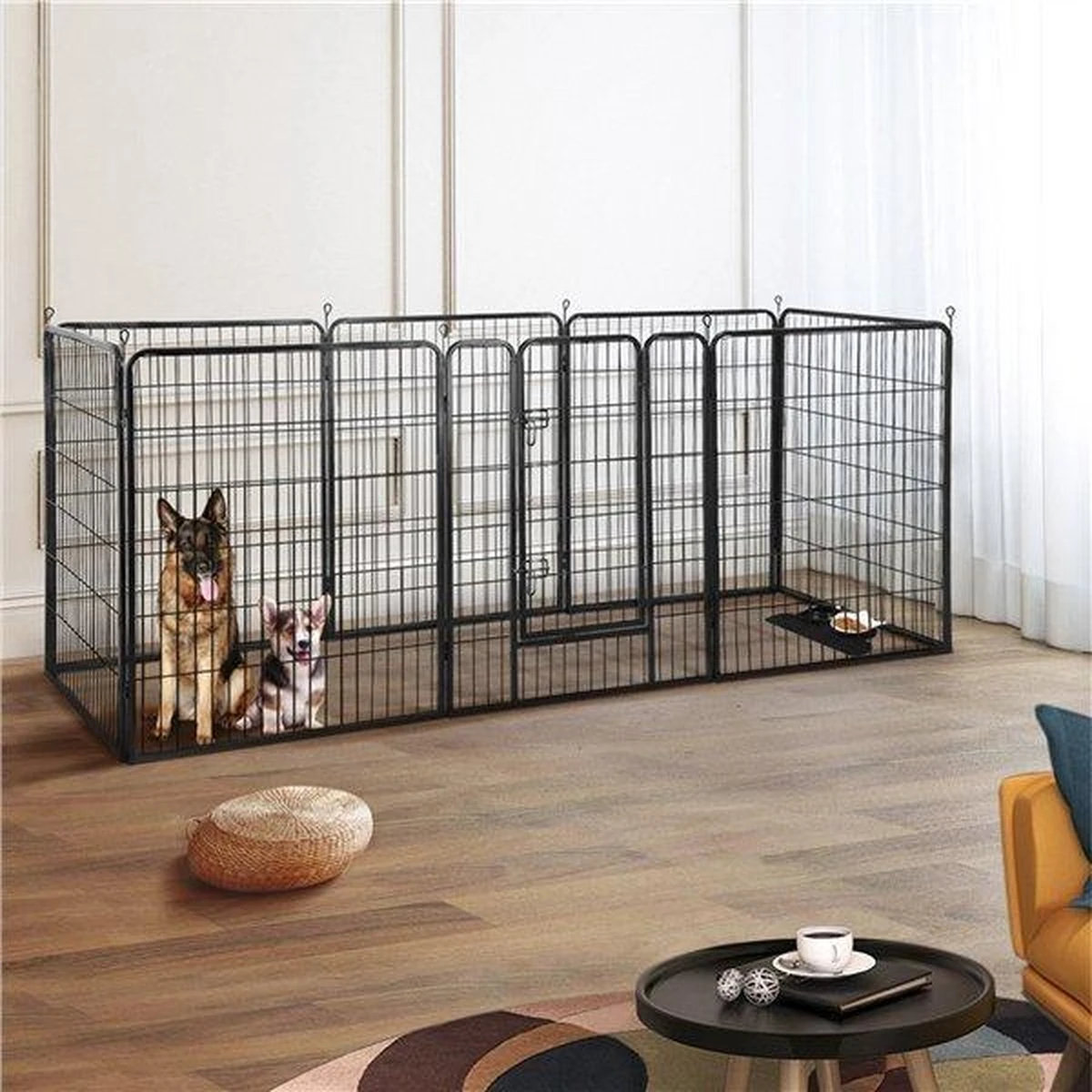 Merkloos Topmast Premium Puppyren - 120 Cm Hoog - 640 Cm Omtrek - Hondenren - Hondenhok - Zwart - Image 5