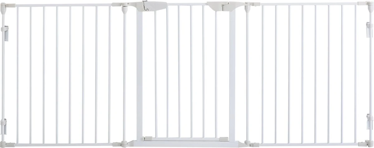 PawHut Afschermhek Voor Honden Veiligheidshek Hondenhek 3 Elementen Kunststof Wit D06-100V01 - Image 2
