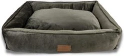 Topmast Soft Velours - Hondenmand - 75 X 58 Cm - L - Grijs - Hondenbed - Hondenkussen - Luxe Hondenmanden - Machinewasbaar Binnenkussen