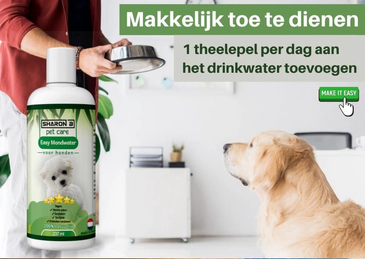 Easy Mondwater Voor Honden - 237 Ml - Tegen Stinkende Adem - Tandplak - Tandsteen - Tandvleesproblemen - Image 6