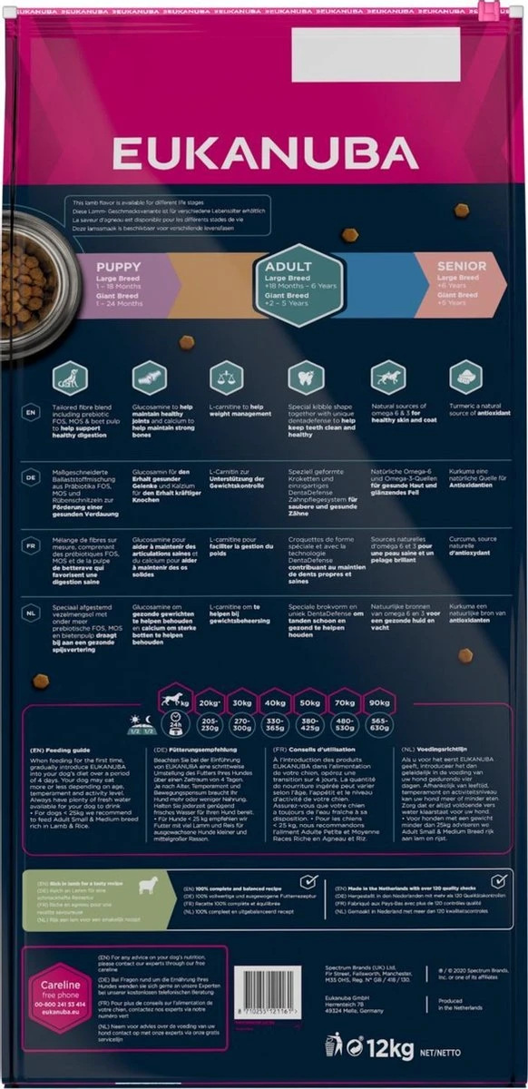 Eukanuba Dog Adult Large Breed Lam/Rice - 12 KG - Image 2